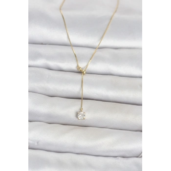 Mey İthalat® Pirinç Gold Renk Asansörlü Model Kadın Kolye