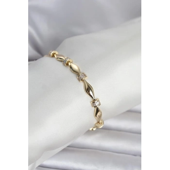 Mey İthalat® Pirinç Gold Renk Sütun Model Kadın Bileklik