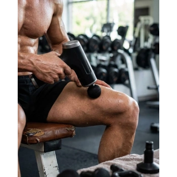 Mey İthalat® Profesyonel Masaj Tabancası Sporcu Masaj Aleti 4 Başlıklı Şarjlı Titreşimli