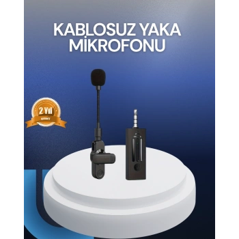 Mey İthalat® Profesyonel Ses Kayıt İçin Kablosuz Mini Yaka Mikrofonu