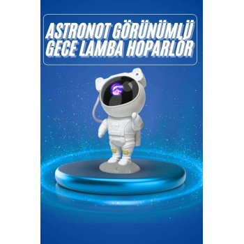 Mey İthalat® Projeksiyon Astronot Lamba Speaker Sevimli Astronot Bluetooth Hoparlör