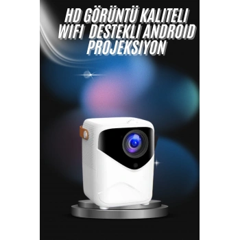 Mey İthalat® Projeksiyon Ev Sineması Bluetooth 4k HD Kaliteli Görüntü Kumandalı