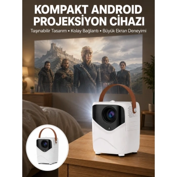 Mey İthalat® Projeksiyon Ev Sineması Bluetooth 4k HD Kaliteli Görüntü Kumandalı Yeni Nesil
