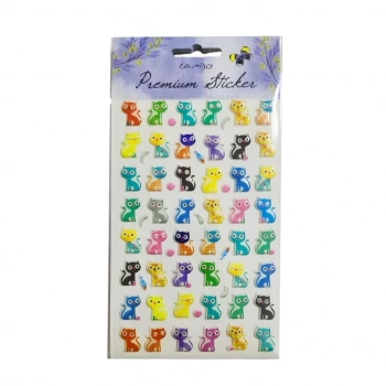 Mey İthalat® Puf Sticker Balıklı Kedi