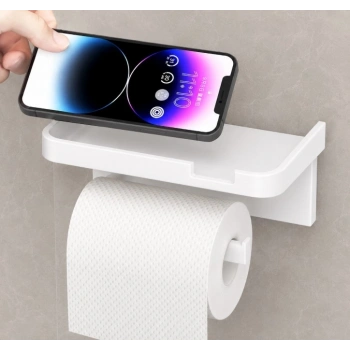 Mey İthalat® Raflı Yapışkanlı Tuvalet Kağıdı Askılığı