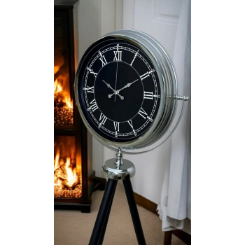 Mey İthalat® Regal Krom Tripod Ayaklı Saat