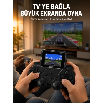 Mey İthalat® Retro Oyun Konsolu 520 Klasik Oyunlu Şarj Edilebilir El Konsolu