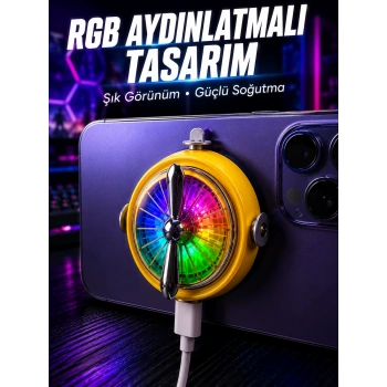 Mey İthalat® RGB Işıklı Manyetik Telefon Oyun Soğutucu Fan