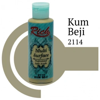 Mey İthalat® Rich Multi Surface 2114 Kum Beji Akrilik Boya 120 cc