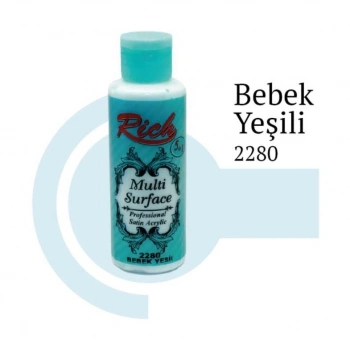 Mey İthalat® Rich Multi Surface 2280 Bebek Yeşili Akrilik Boya 130 cc