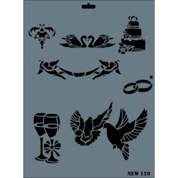 Mey İthalat® Rich New Seri N-129 Stencil 35x25 cm