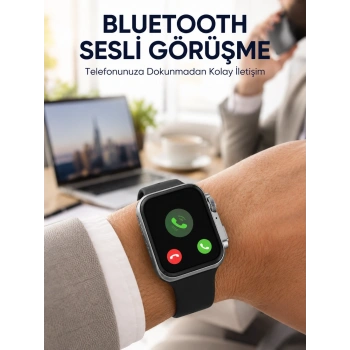 Mey İthalat® RS12 PRO+ Titanyum Kasa Akıllı Saat – Uyku ve Nabız Takibi, Suya Dayanıklı, Bluetooth Arama Yeni Nesil