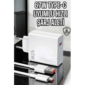 Mey İthalat® Şarj Aleti Turbo Hızlı 67W Type-C Hızlı Şarj