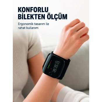 Mey İthalat® Şarj Edilebilir Bilekten Tansiyon Aleti Tek Tuşla Ölçüm