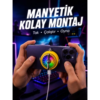 Mey İthalat® Şarj Edilebilir RGB Telefon Soğutucu Oyun Fanı