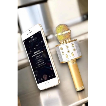 Mey İthalat® Şarjlı ve Uzun Pil Ömürlü Karaoke Mikrofon USB Bellek Destekli, Profesyonel Ses