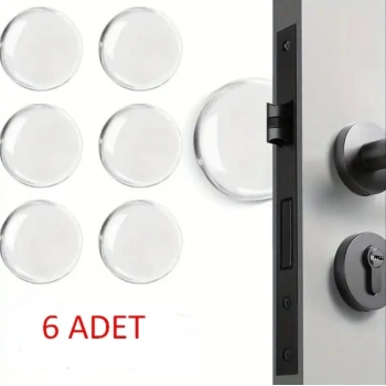 Mey İthalat® Şeffaf  Silikon Mobilya ve Kapı Durdurucu Darbe Pedi 6 lı