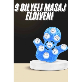 Mey İthalat® Selülit Giderici Masaj Eldiveni 9 Bilyeli Palm Masaj Eldiven Tam Vücut