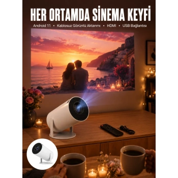 Mey İthalat® Sevgiliye Özel Hediye Ayaklı Sinema Projektörü Projeksiyon Yeni Nesil