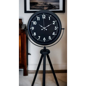 Mey İthalat® Siyah Asil Standart Stil Tripod Ayaklı Saat