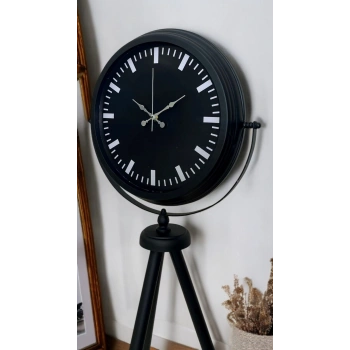 Mey İthalat® Siyah Lüks Sade Tripod Ayaklı Saat