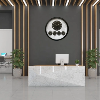 Mey İthalat® Siyah Sade ve Şık 52 Cm Dünya Saati