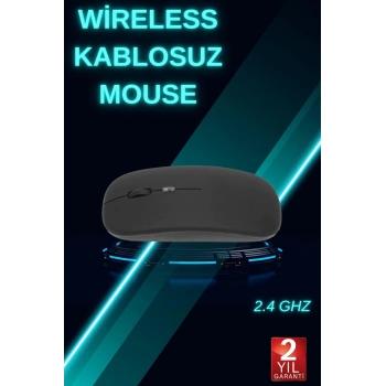 Mey İthalat® Siyah Wireless Kablosuz Sessiz Mouse Bluetooth Bağlantılı
