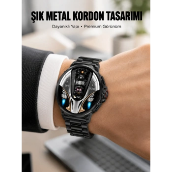 Mey İthalat® SW80 Akıllı Saat 1.93″ Ultra HD Ekran 700 mAh Batarya 3 Kordon Yeni Nesil