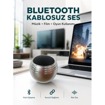Mey İthalat® Taşınabilir Bluetooth Hoparlör Yüksek Ses Kaliteli Mini Tasarım Yeni Nesil