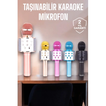 Mey İthalat® Taşınabilir Bluetooth Karaoke Mikrofon: Hafıza Kart Girişli, Etkileyici Performans