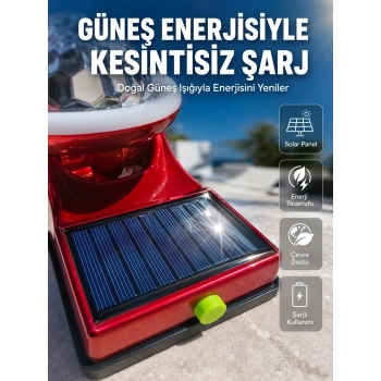 Mey İthalat® Taşınabilir Solar LED Parti Lambası USB Şarjlı Renkli Dekoratif Aydınlatma