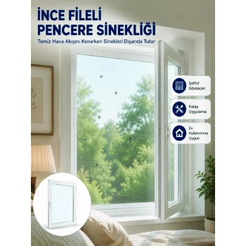 Mey İthalat® Tek Kanatlı Cırt Bantlı Pencere Sinekliği