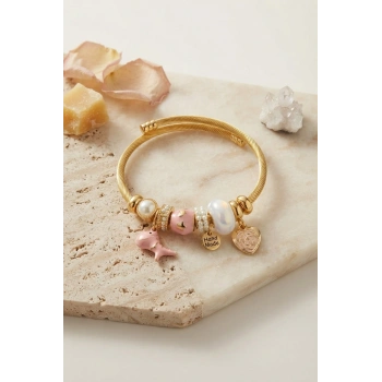 Mey İthalat® Trex ve Kalp Pembe Charmlı Bileklik