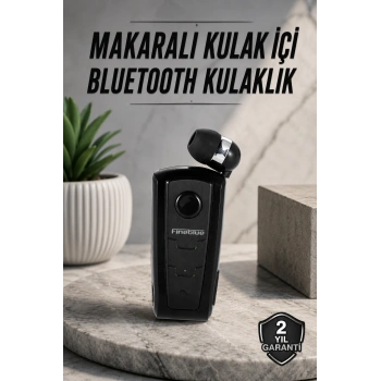 Mey İthalat® Tüm Telefonlara Uyumlu Mikrofonlu Titreşimli Makaralı Bluetooth Kulakiçi Kulaklık