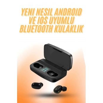 Mey İthalat® TWS Bluetooth Kulaklık 5.0 Bluetooth Bağlantılı Dokunmatik Kontrol Özelliği