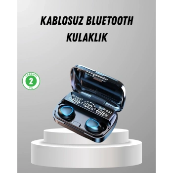 Mey İthalat® TWS Kablosuz Kulaklık Şarj Kutulu 20 Saat Kullanım Konforlu