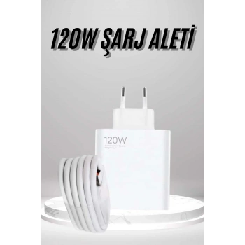 Mey İthalat® Type C Yüksek Hızlı Şarj Aleti Beyaz 120W Ultra Uzun Ömürlü