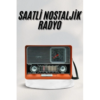 Mey İthalat® Vintage Nostaljik Radyo AUX USB SD Kart Girişli Şarjlı Bluetooth Bağlantılı