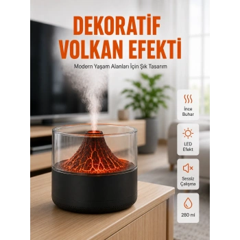 Mey İthalat® Volkanik Tasarımlı LED Işıklı Ultrasonik Nemlendirici