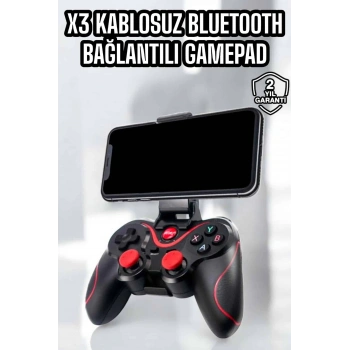 Mey İthalat® X3 Gamepad Oyun Kolu Bluetooth Bağlantılı Gamestick Android Uyumlu