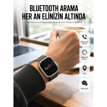 Mey İthalat® Yeni Nesil 3 Kordonlu Kol Saati 49 MM Amoled Ekran Akıllı Saat