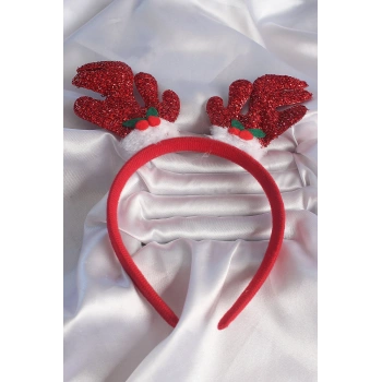 Mey İthalat® Yılbaşı Temalı Simli Geyik Boynuzu Figürlü Taç