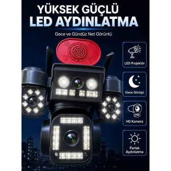 Mey İthalat® Yüksek Güçlü LED Aydınlatma ve Gece Görüş Teknolojisi ile Günün Her Saatinde Net Görüntüleme