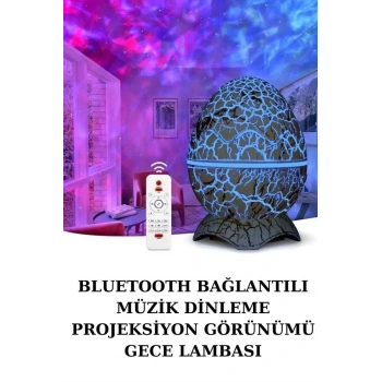 Mey İthalat® Yumurta Şeklinde Su Dalgalı Bluetooth Speaker Lamba Renkli Şarjlı