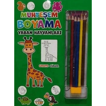 Muhteşem Boyama - Yaban Hayvanları + 6lı Boya Kalemi