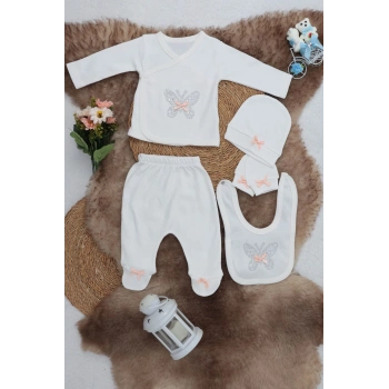 Sema Baby 5 Parça Hastane Çıkışı Zıbın Seti 0-3 Ay - Butterfly