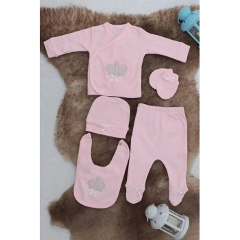 Sema Baby 5 Parça Hastane Çıkışı Zıbın Seti 0-3 Ay - Queen