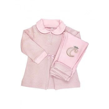 Sema Baby Puantiyeli Elbise 2li Takım 12 Ay  - Pembe