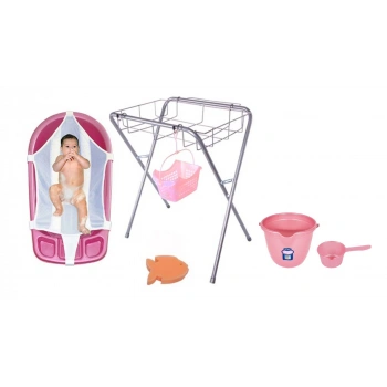Sevi Bebe Lüks Bebek Banyo Seti 6 Parça - Pembe