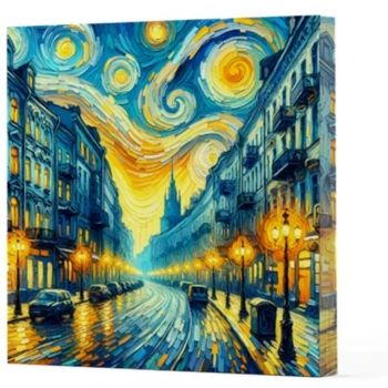 Van Gogh 6 Sokak - Çizgisiz Yan Boyamalı Defter